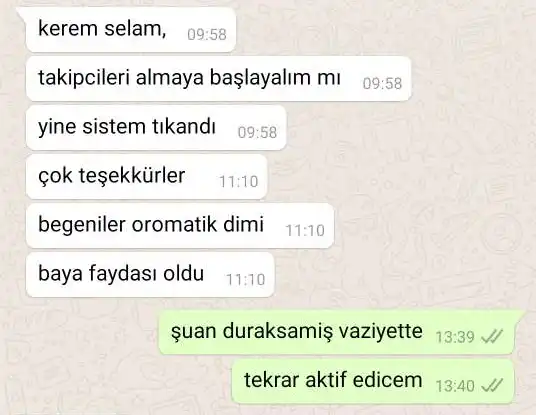whatsapp beğeni satın alan müşteri yorumu 3